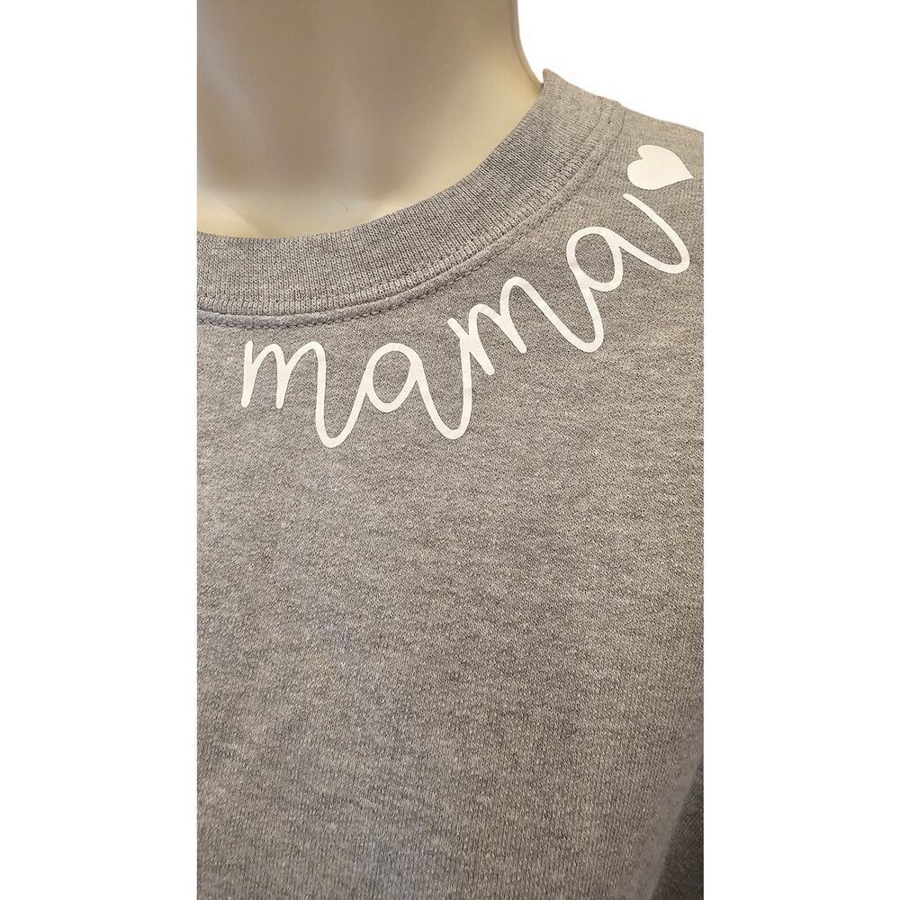 Athletic works oversized grey sweater momma spell out collar theme warm winter M